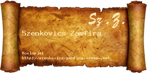 Szenkovics Zamfira névjegykártya